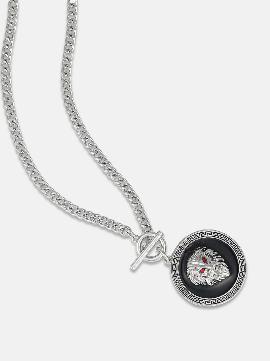 Men's Lion Pendant Necklace - Silver