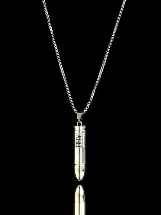 Men's Bullet Pendant Necklace - Silver