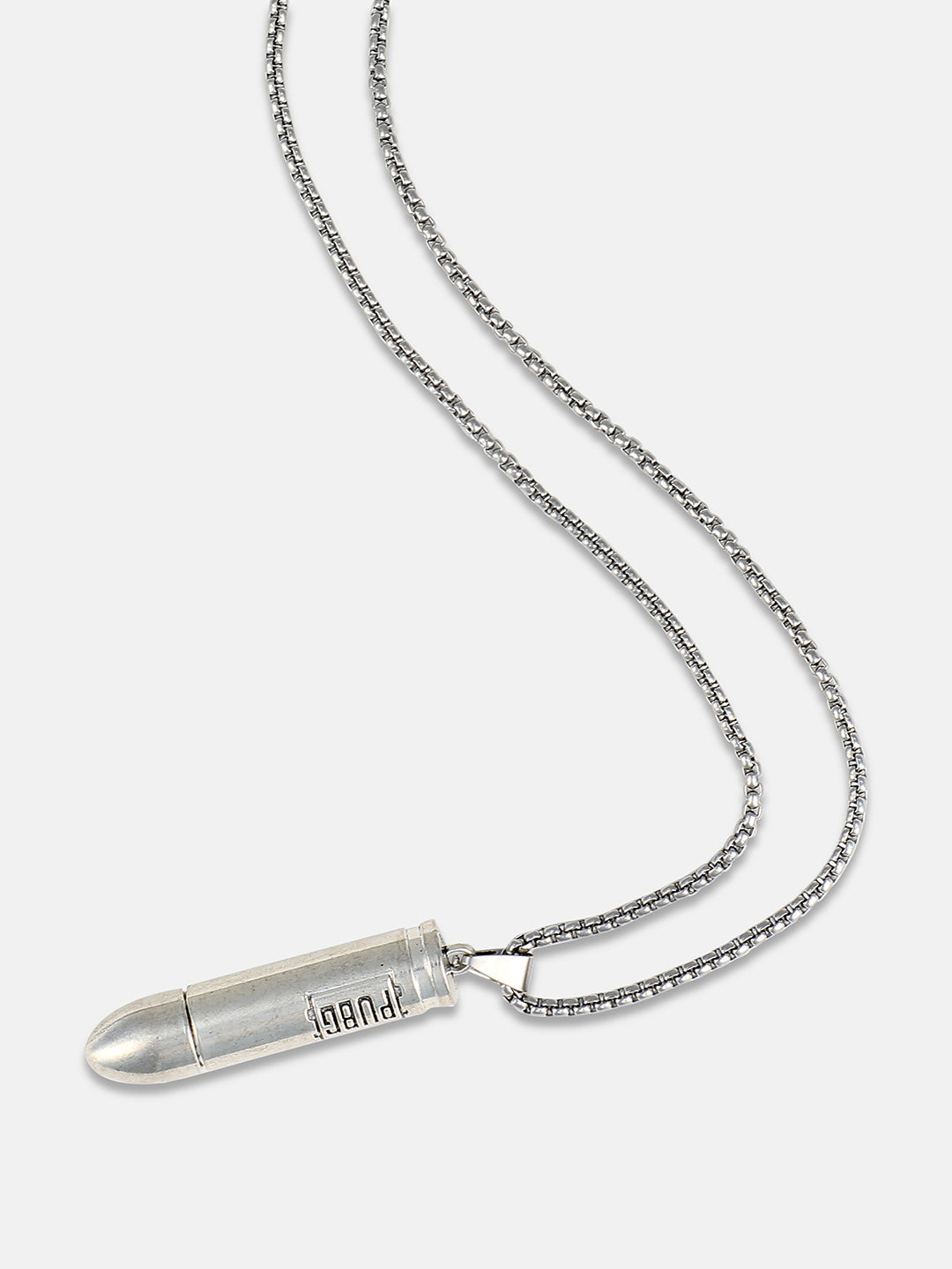 Men's Bullet Pendant Necklace - Silver