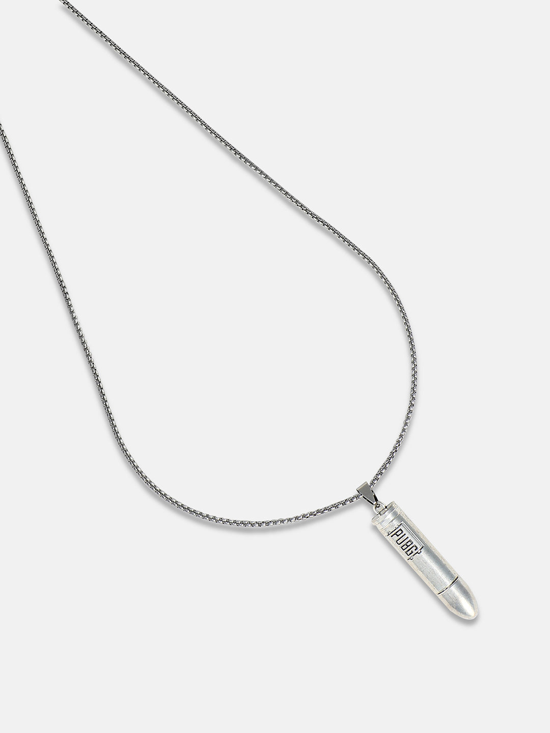 Men's Bullet Pendant Necklace - Silver