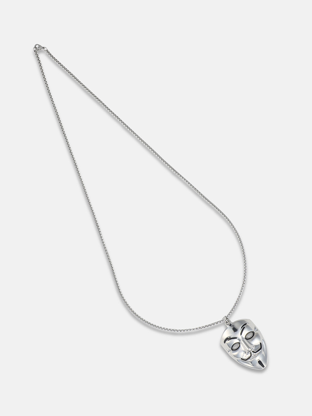 Men's V For Vendetta Pendant Necklace - Silver
