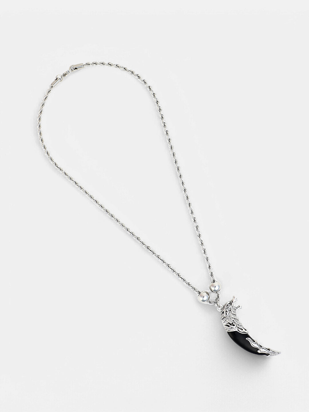 The Viking Chain Pendant Necklace - Onyx Black