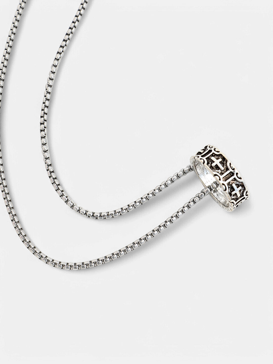 The Imperial Crucifix Pendant Necklace - Metallic Silver