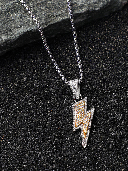 The Bijou-Flash Pendant Necklace - Metallic Silver