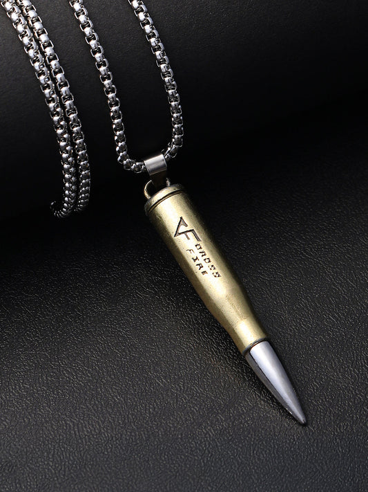 The Bullet Pendant Necklace - Metallic Silver