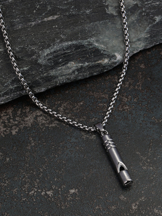 The Whistle Pendant Necklace - Metallic Silver