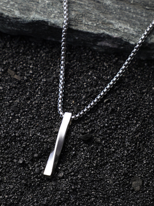 The Twisted Pendant Necklace - Metallic Silver