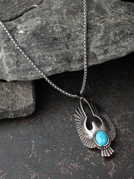The Phoenix Pendant Necklace - Metallic Silver