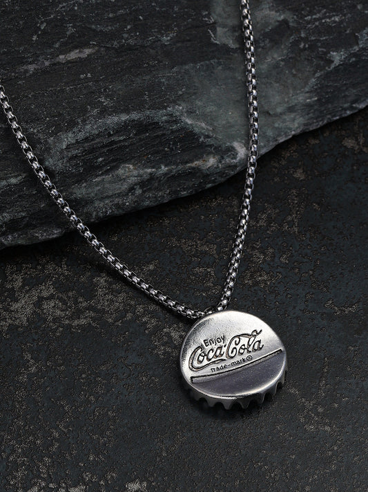 The Cap Pendant Necklace - Metallic Silver