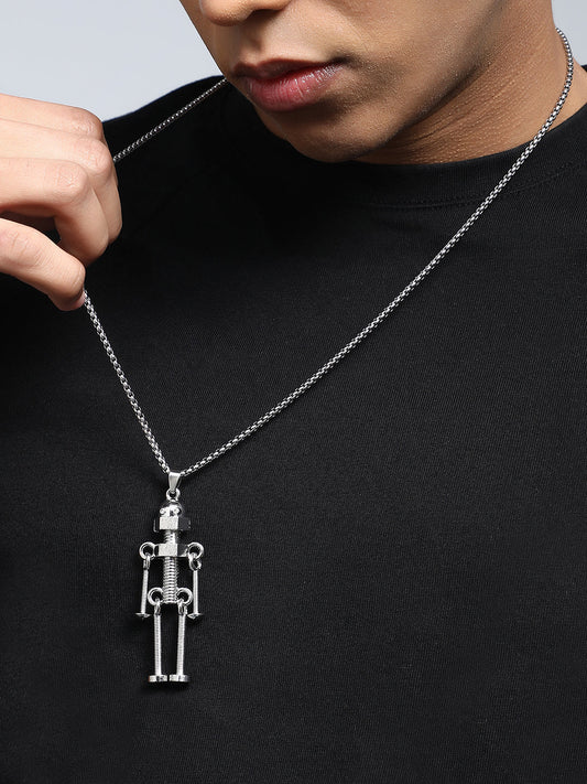 The Cyberon Pendant Necklace - Metallic Silver