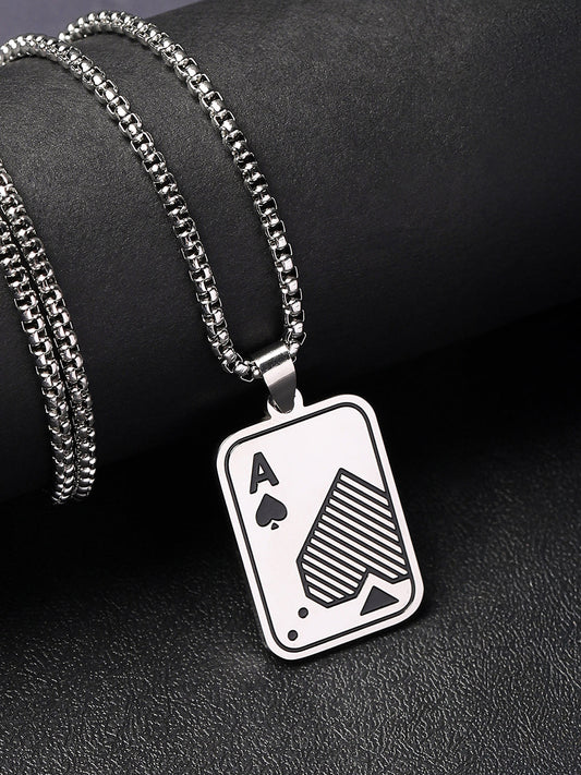 The A-Heart Pendant Necklace - Metallic Silver