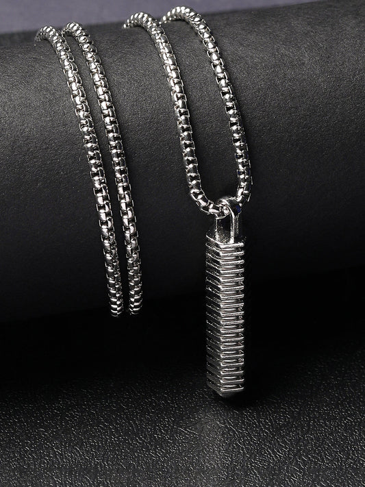 The Ripple Pendant Necklace - Metallic Silver