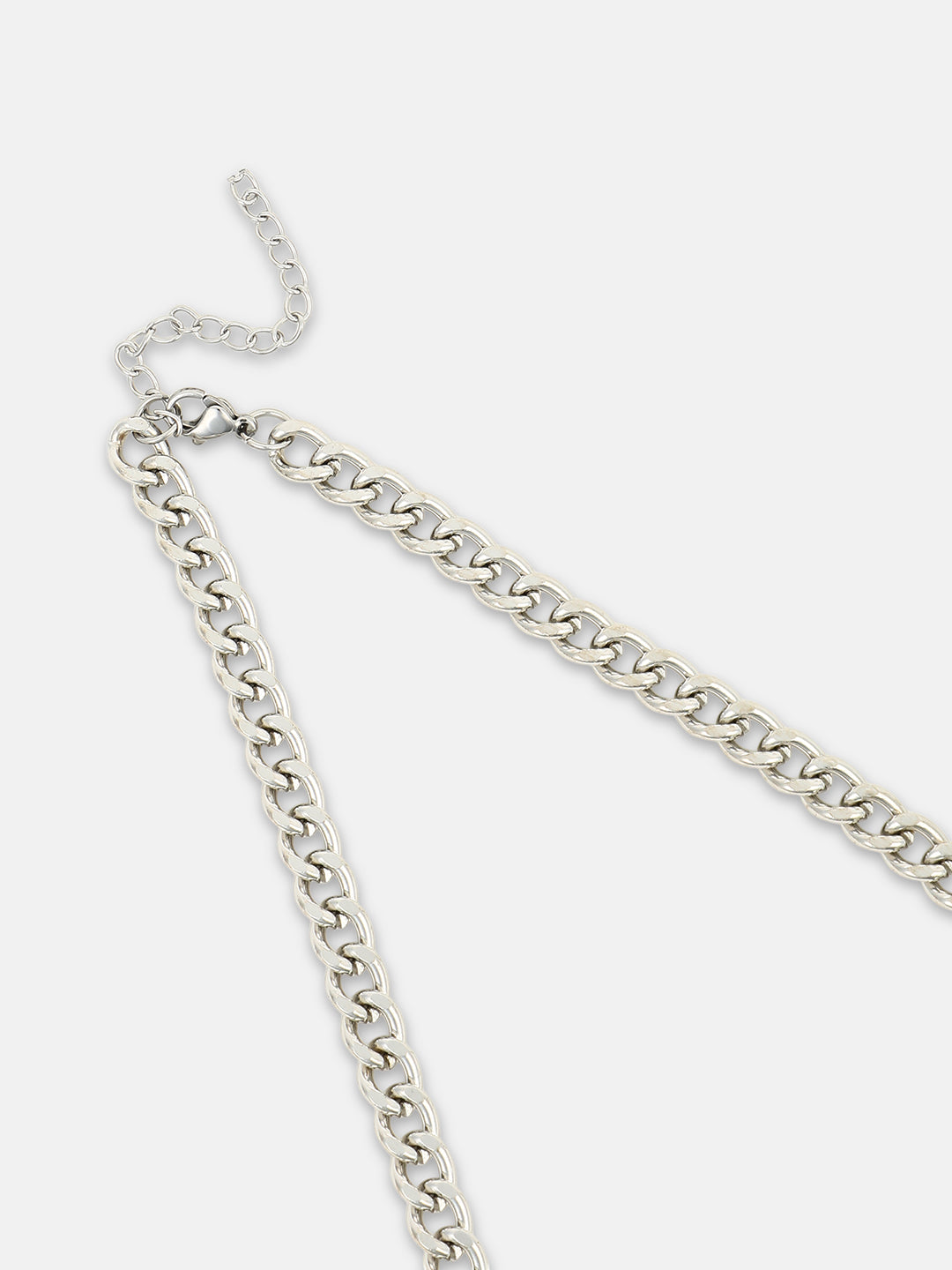 The Block Pendant Necklace - Metallic Silver