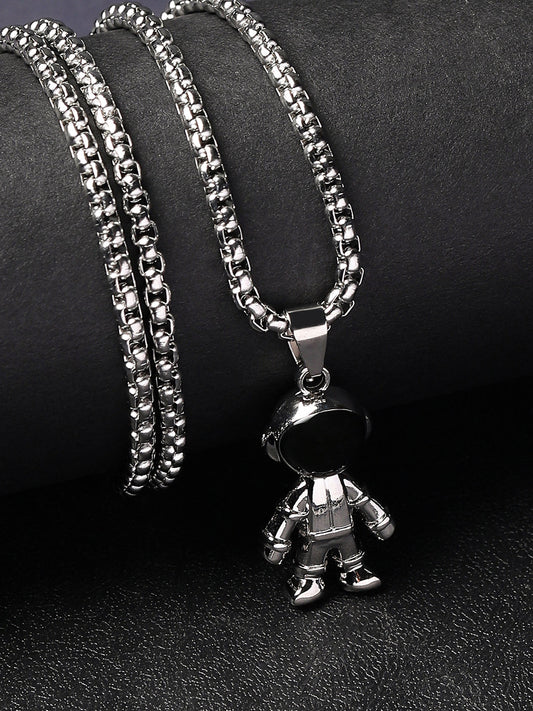 The Astranaut Pendant Necklace - Metallic Silver