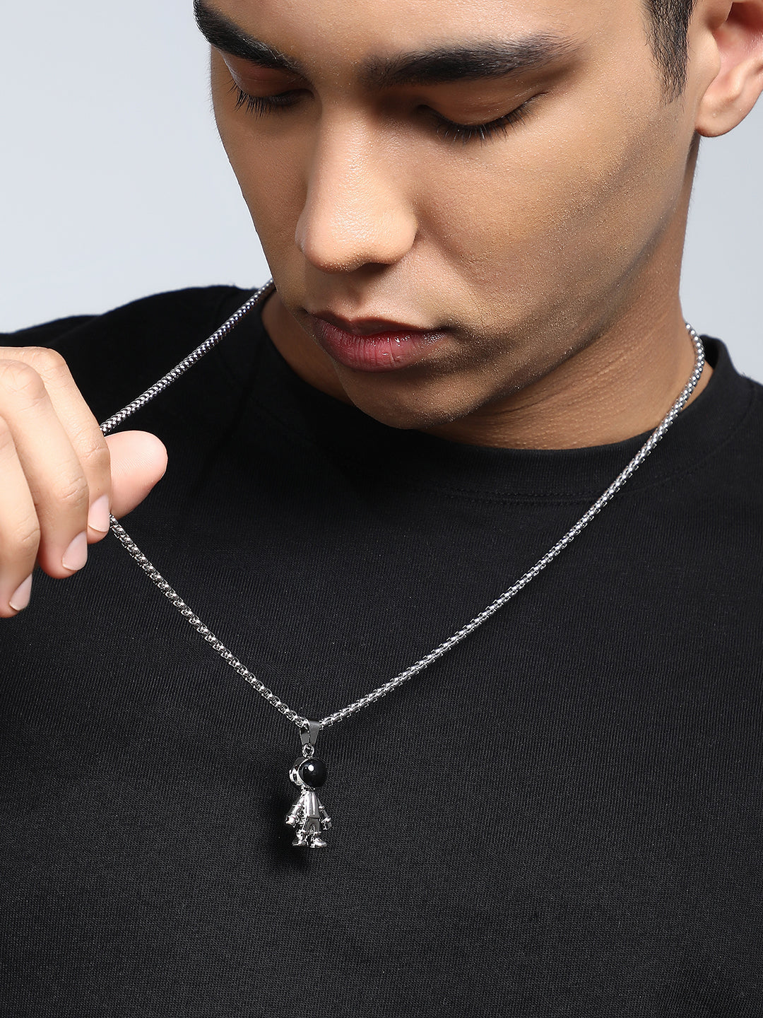 The Astranaut Pendant Necklace - Metallic Silver