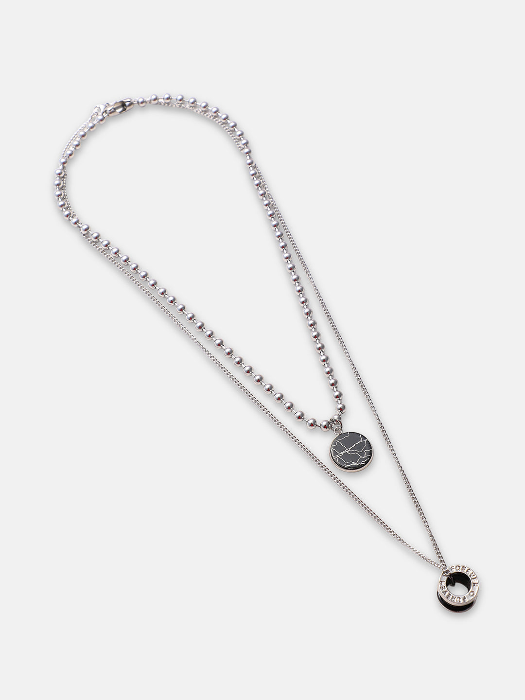 The Spool Pendant Necklace - Metallic Silver