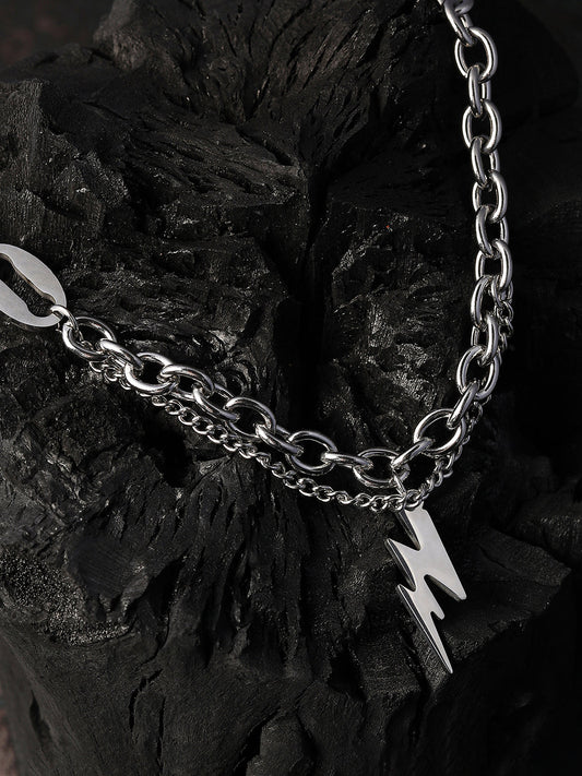 The Flash Pendant Necklace - Metallic Silver