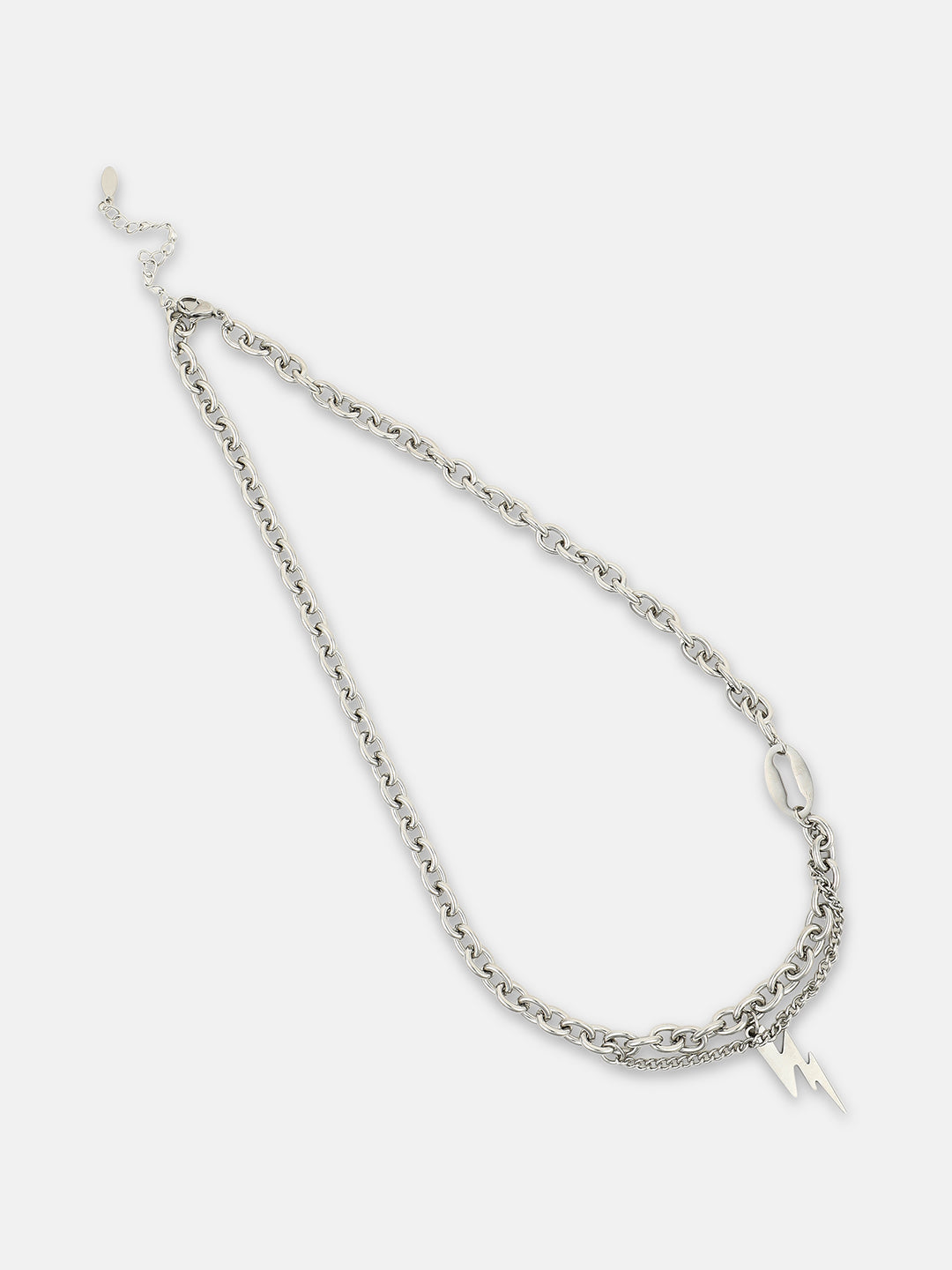 The Flash Pendant Necklace - Metallic Silver