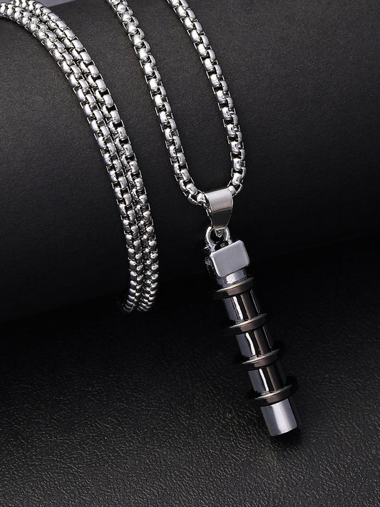 The Torque Pendant Necklace - Metallic Silver