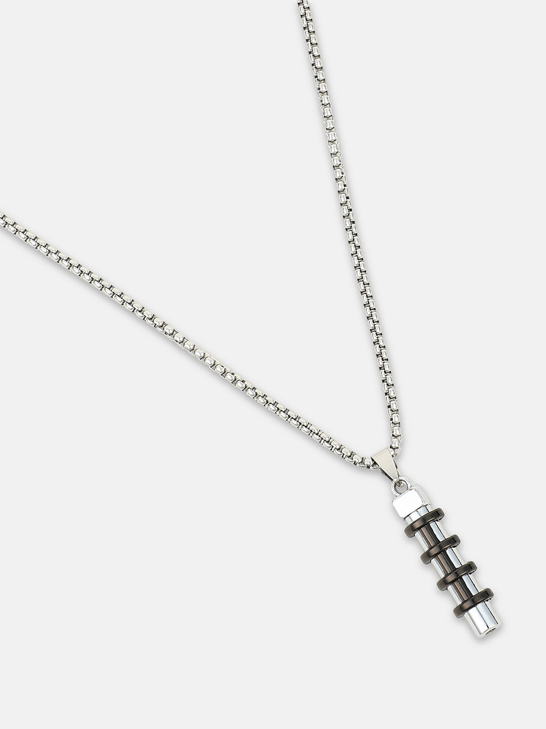 The Torque Pendant Necklace - Metallic Silver