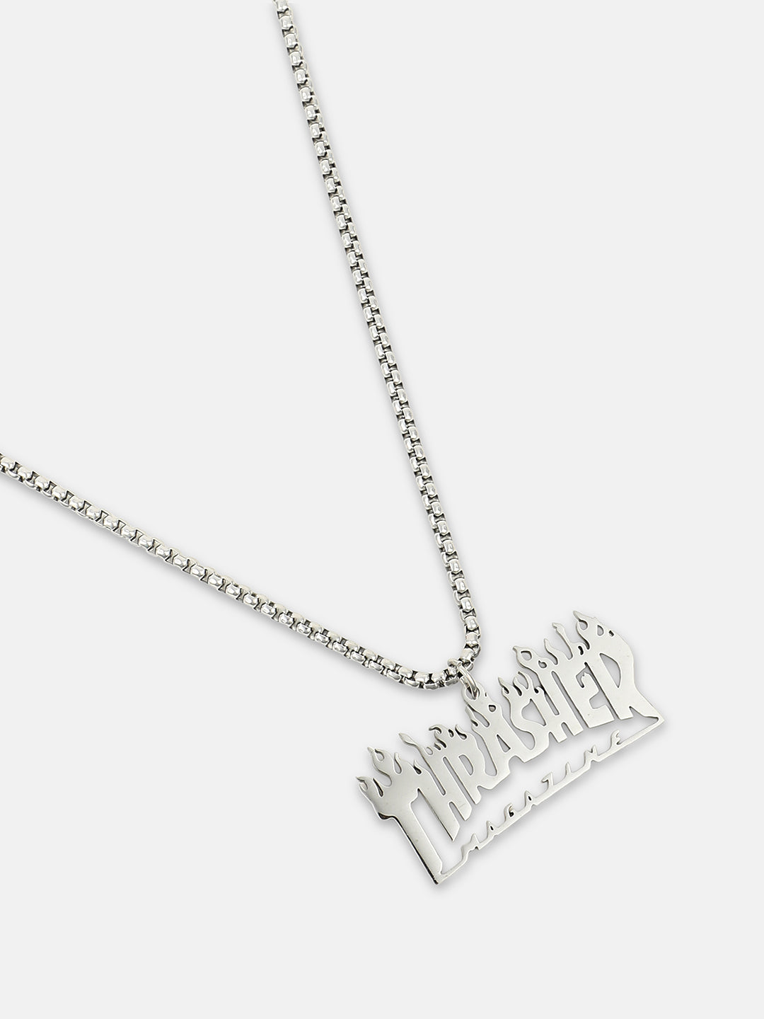 The Trasher Pendant Necklace - Metallic Silver