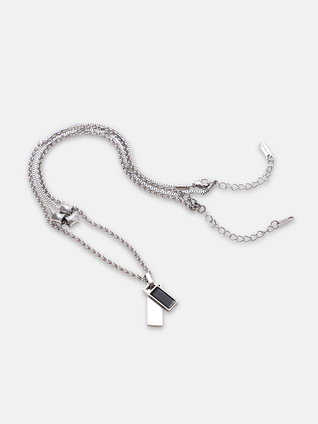 The Slab Pendant Necklace - Metallic Silver