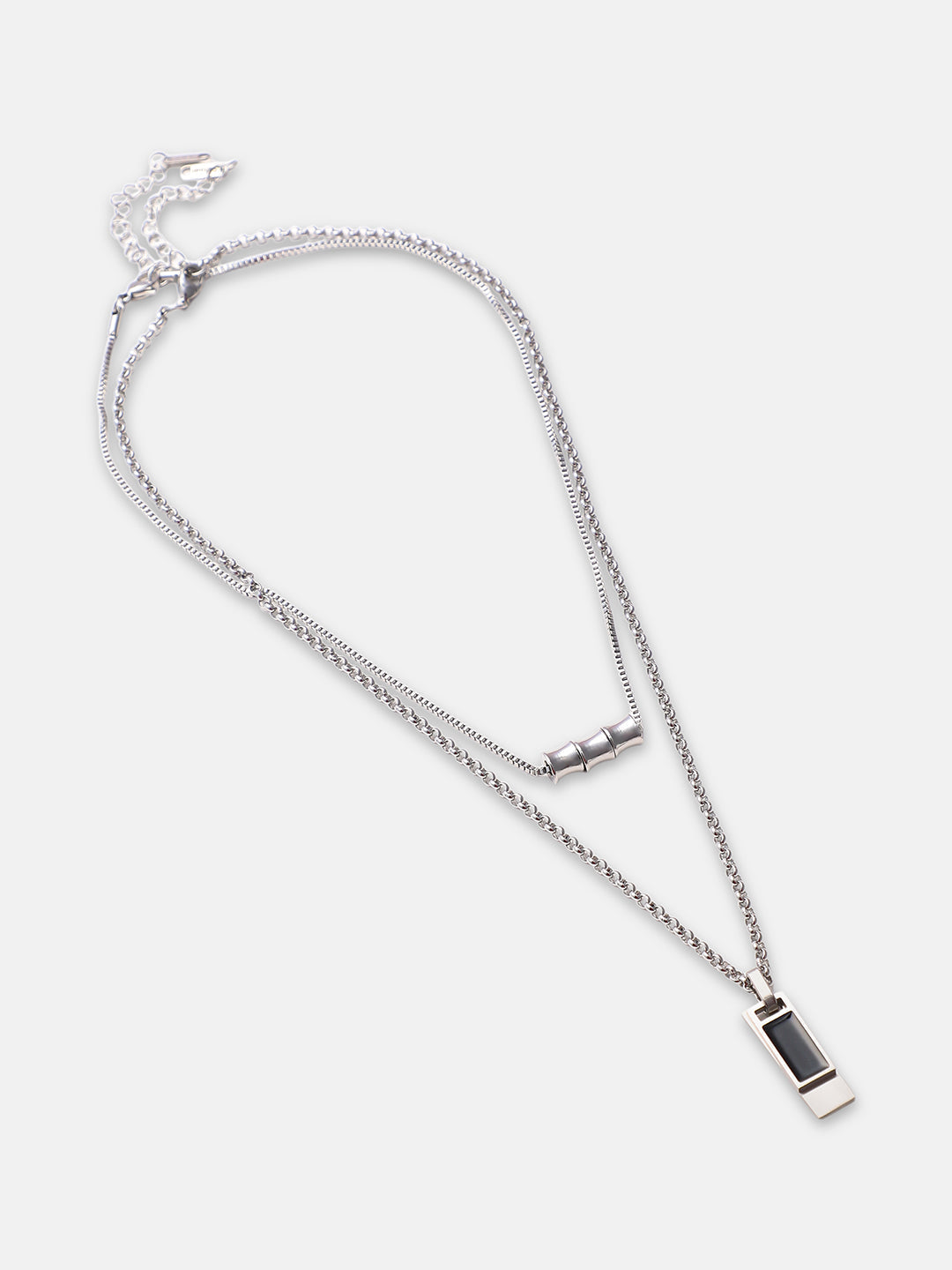 The Slab Pendant Necklace - Metallic Silver
