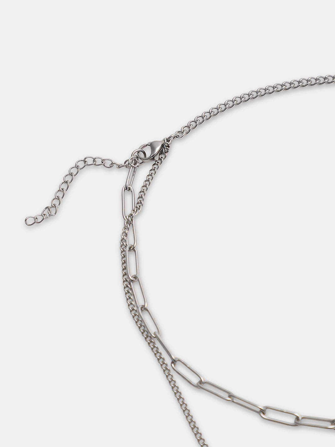 The Industrial Link Pendant Necklace - Metallic Silver