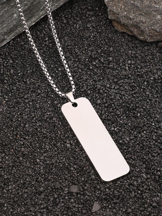 The Slate Pendant Necklace - Metallic Silver