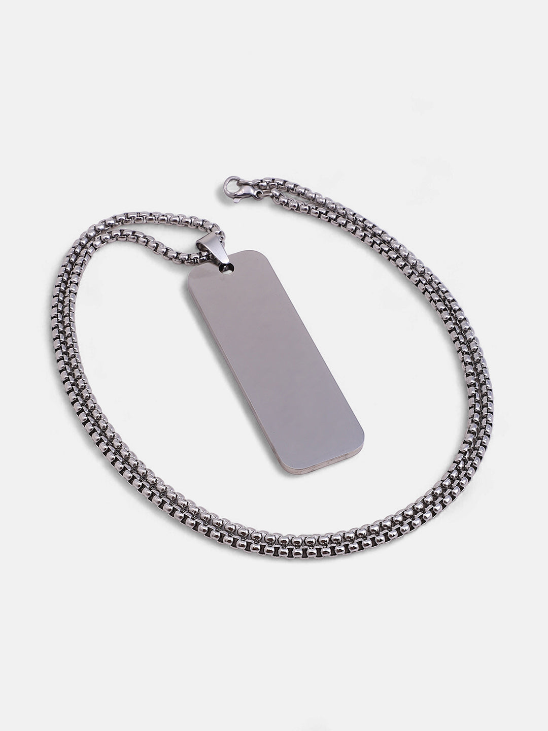 The Slate Pendant Necklace - Metallic Silver