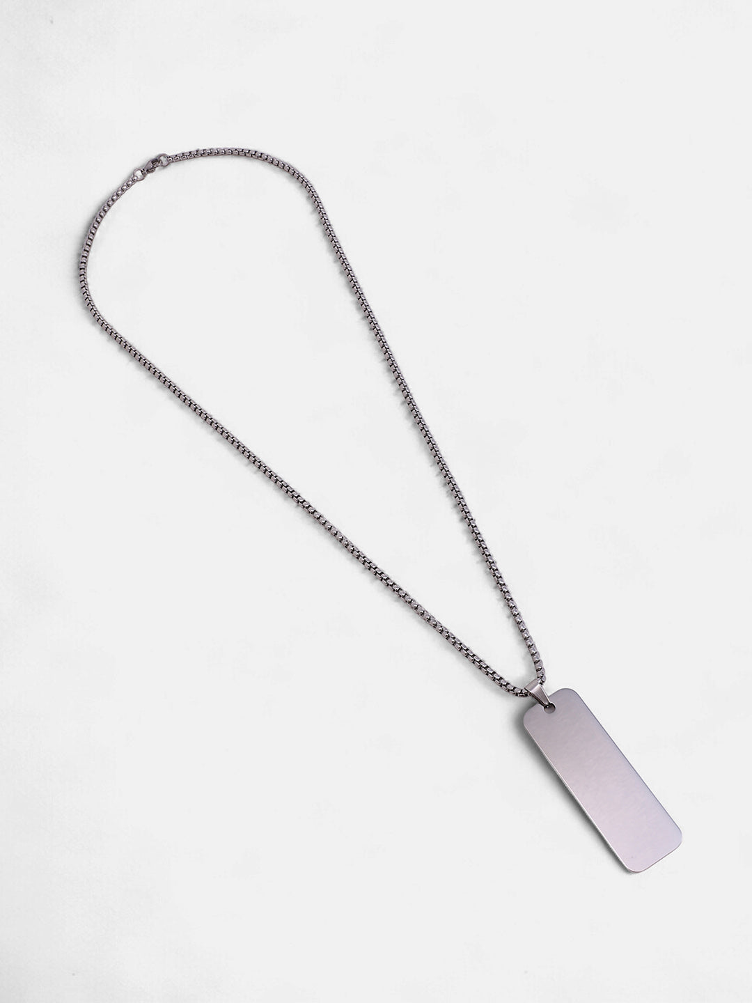 The Slate Pendant Necklace - Metallic Silver