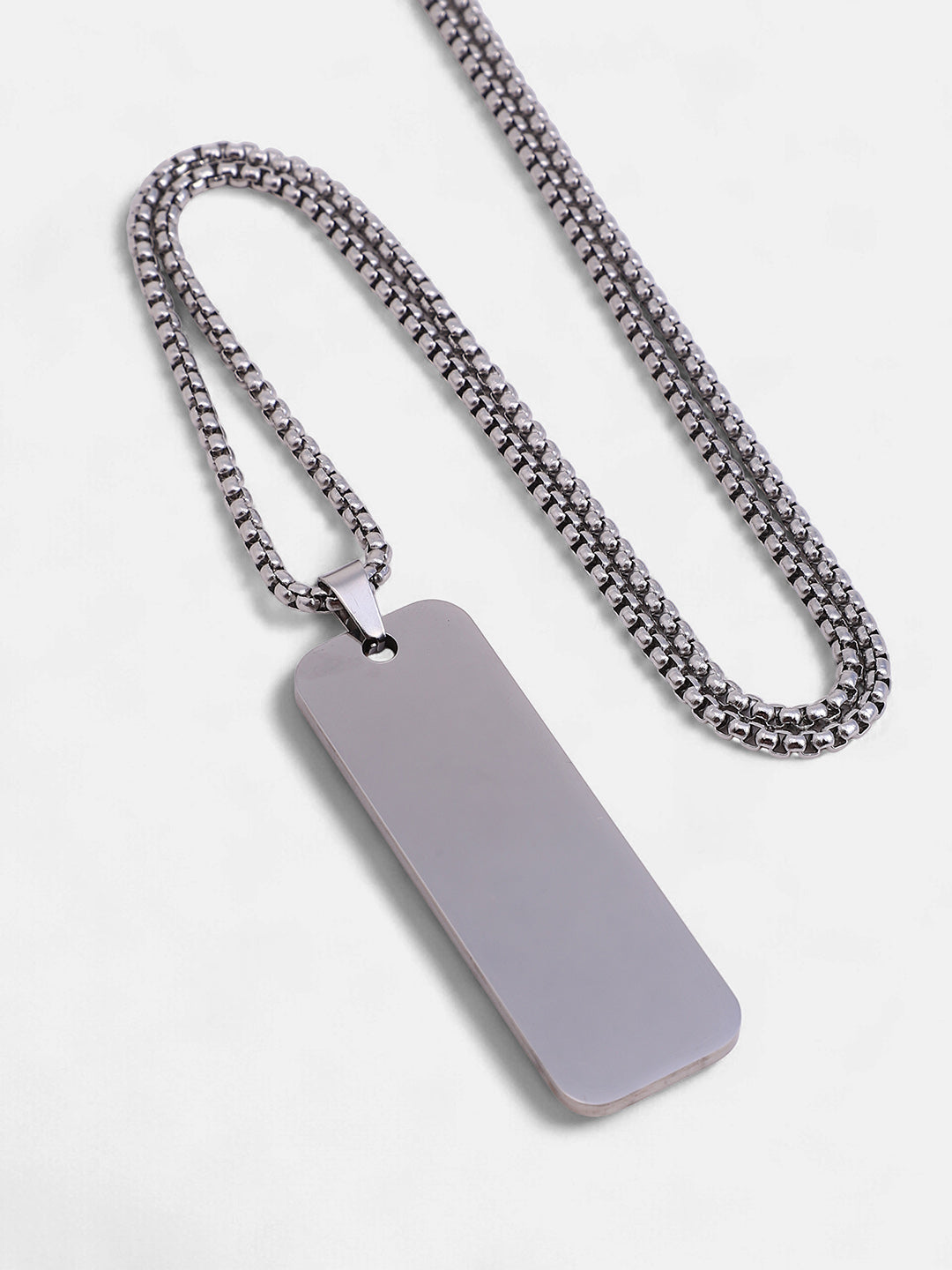 The Slate Pendant Necklace - Metallic Silver