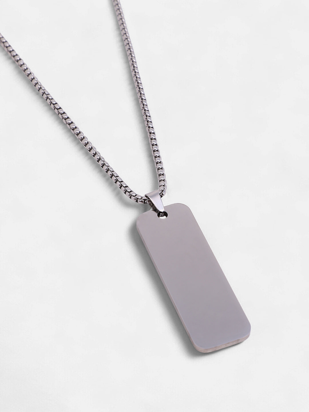 The Slate Pendant Necklace - Metallic Silver