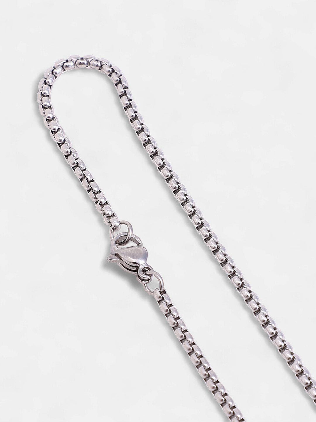 The Swirl-Monolith Pendant Necklace - Metallic Silver