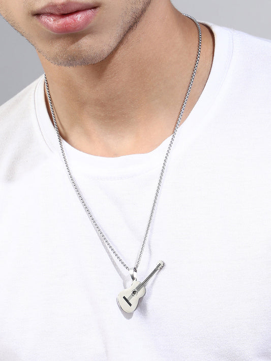 The Acoustic Pendant Necklace - Metallic Silver