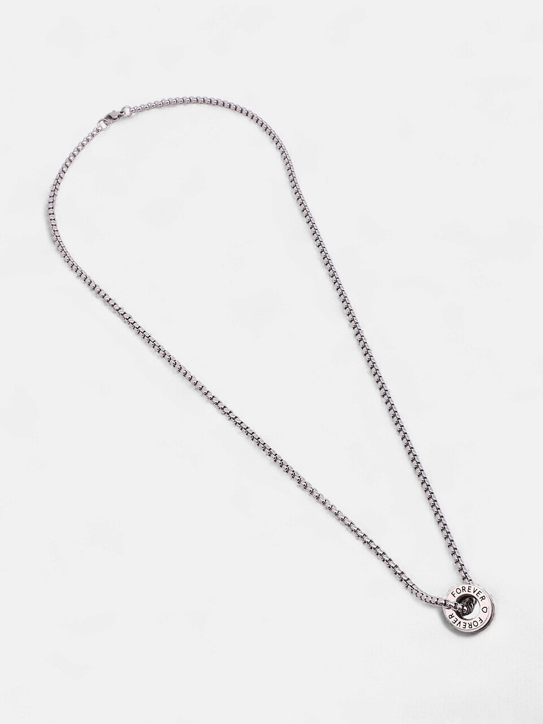 The Spool Pendant Necklace - Metallic Silver