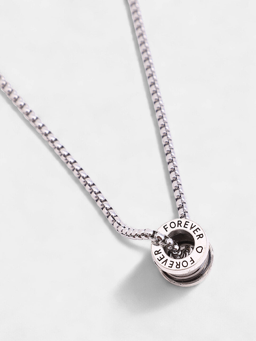 The Spool Pendant Necklace - Metallic Silver