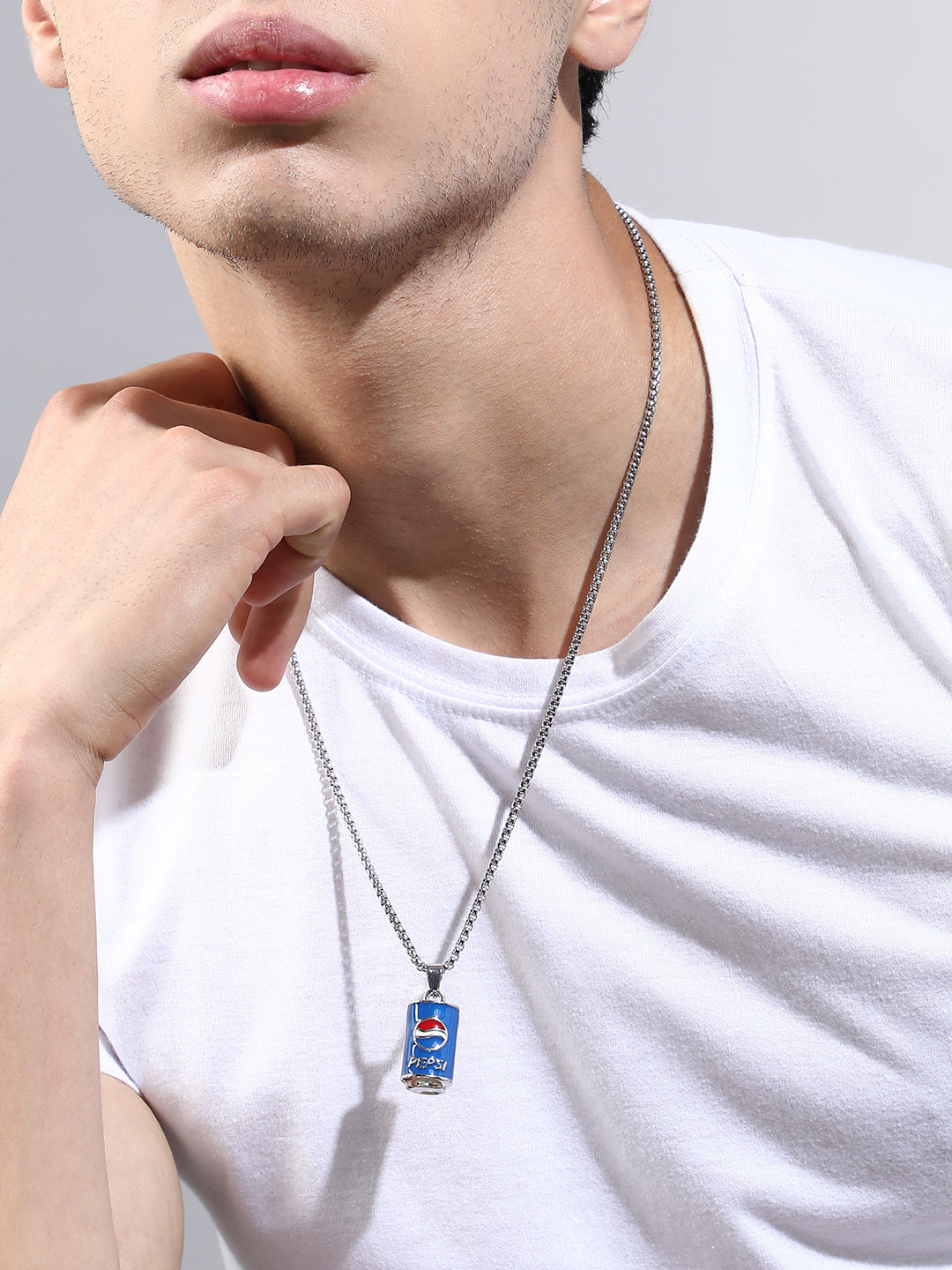 The Tincan Pendant Necklace - Metallic Silver