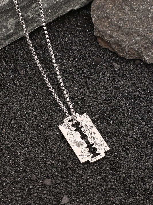 The Eagle-Blade Pendant Necklace - Metallic Silver