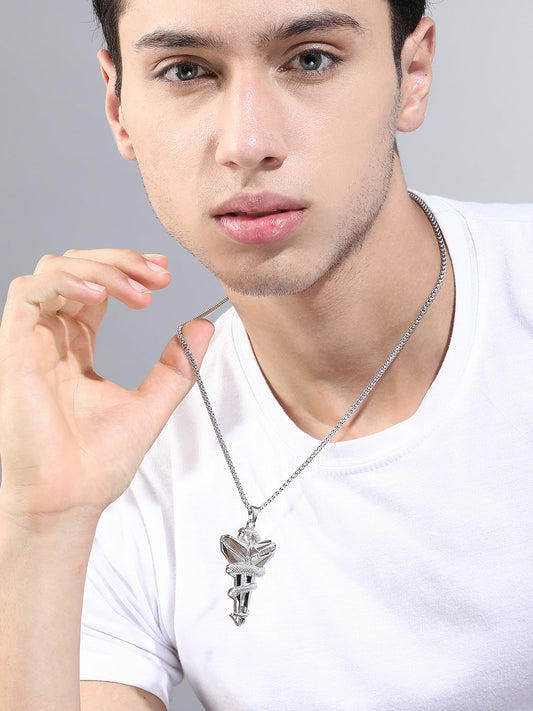 The Snakehead Pendant Necklace - Metallic Silver