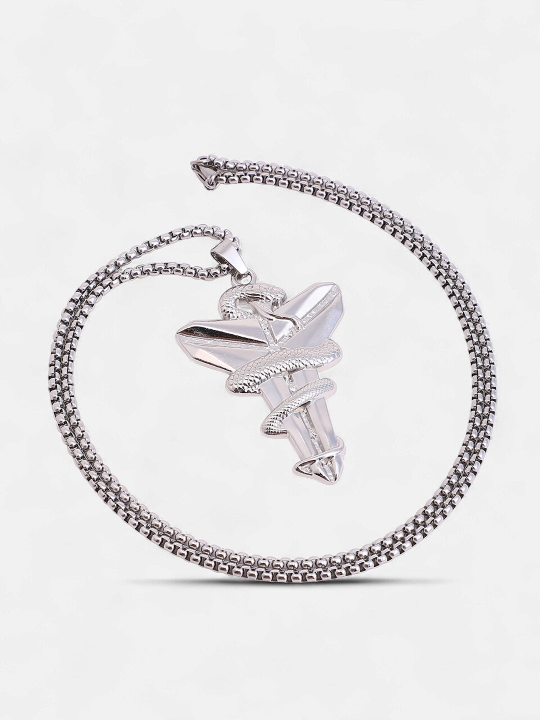 The Snakehead Pendant Necklace - Metallic Silver
