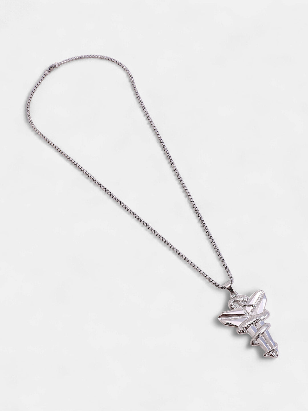 The Snakehead Pendant Necklace - Metallic Silver