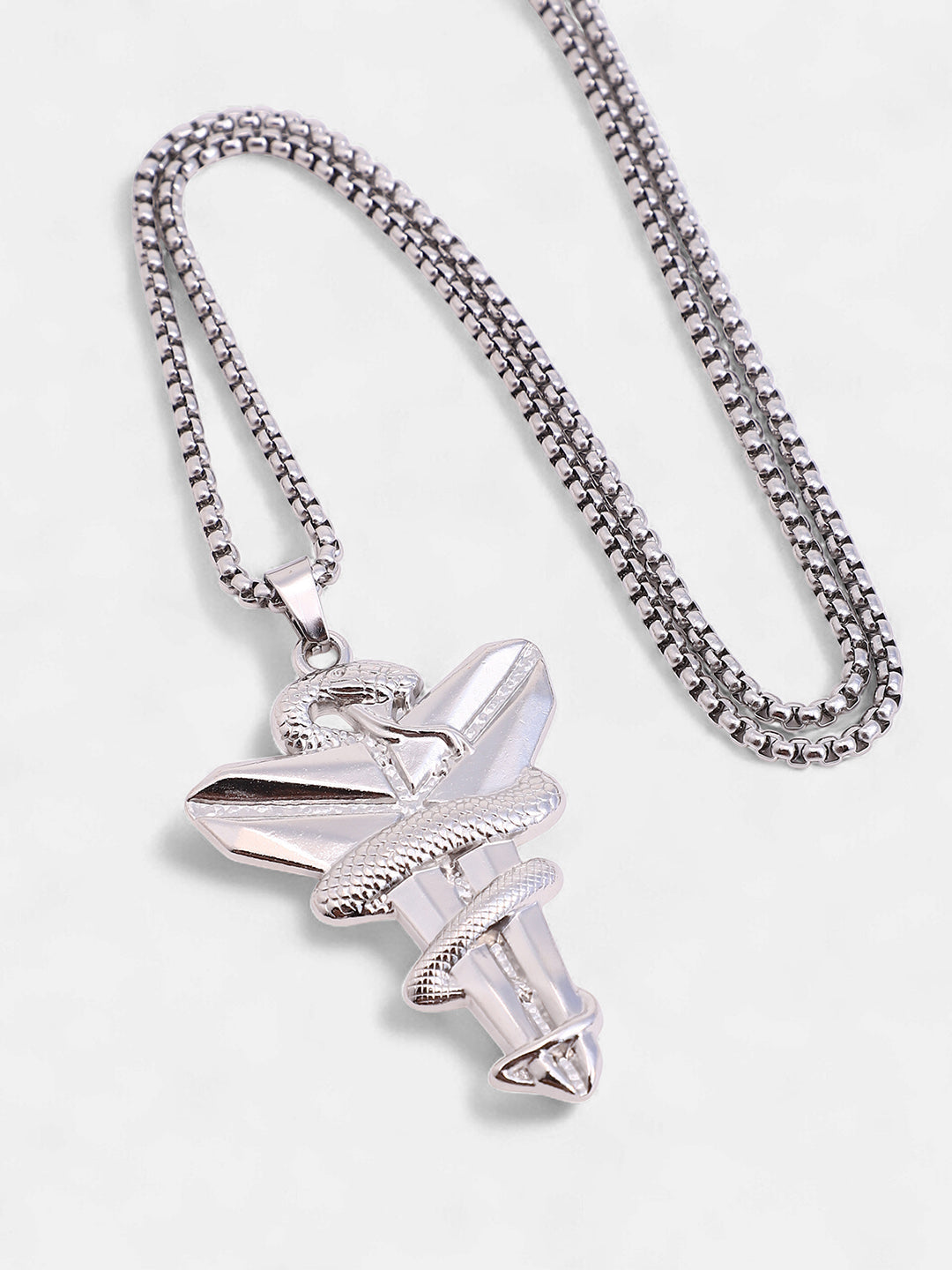 The Snakehead Pendant Necklace - Metallic Silver
