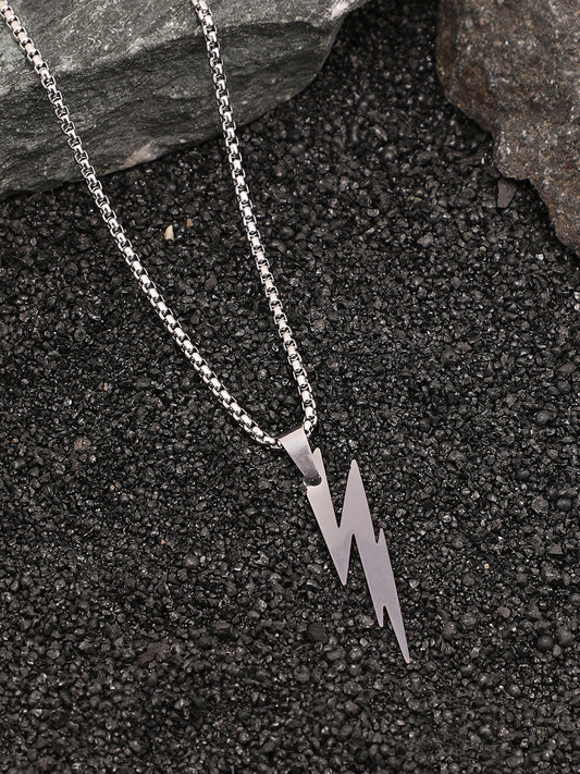 The Thunder Pendant Necklace - Metallic Silver