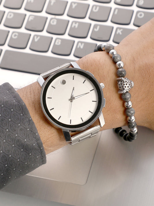 The Bijou Round Watch With Beaded Bracelet Combo