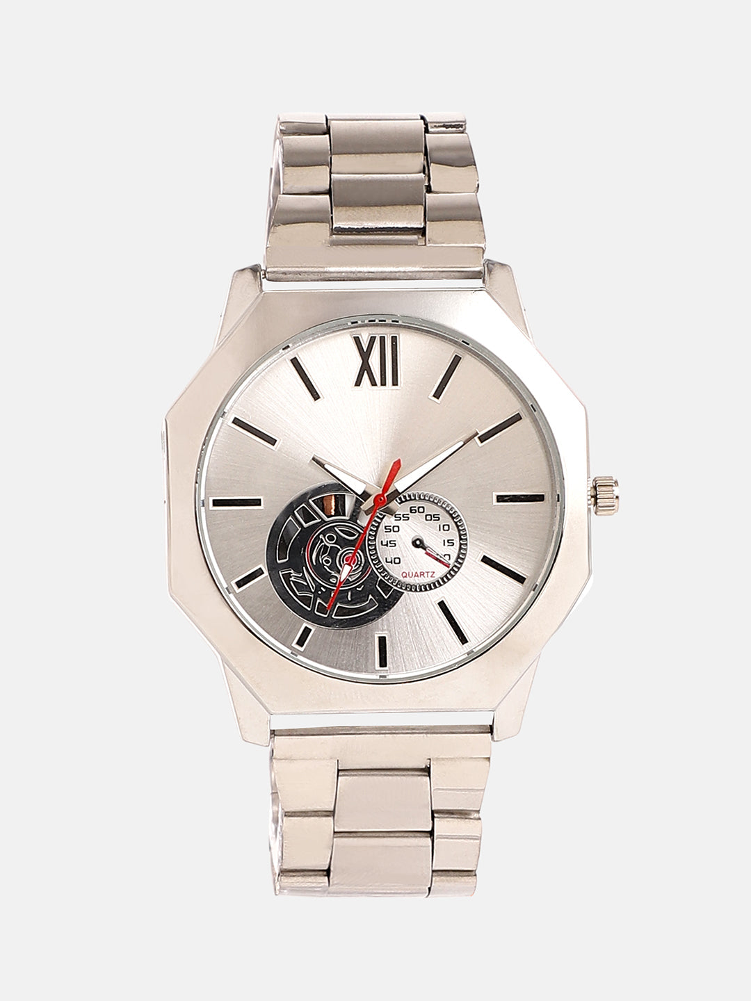 The Formula Chain Round Watch With Cuff Bracelet Combo