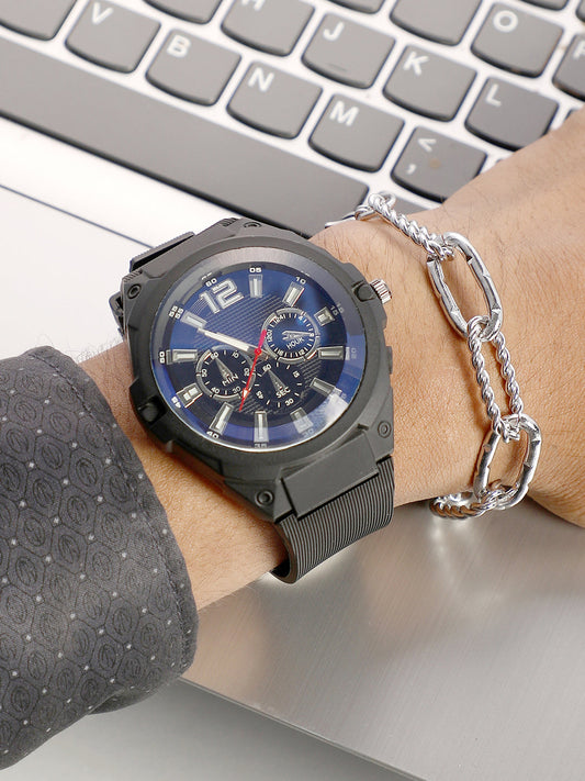 The Aetheris Round Watch With Link Bracelet Combo