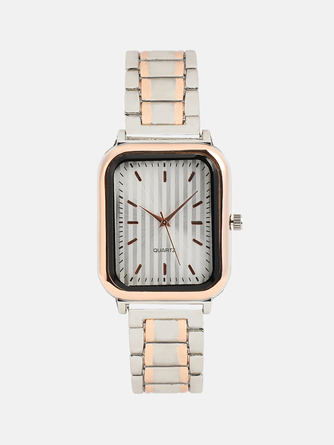 The Noir Rectangular Watch With Cuff Bracelet Combo