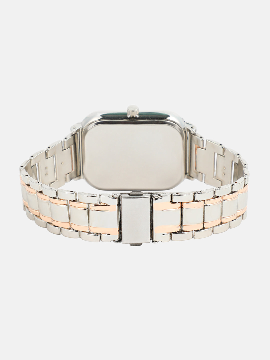 The Noir Rectangular Watch With Cuff Bracelet Combo