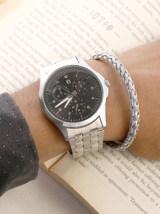 The Grind Four-Dial Round Watch With Cuff Bracelet Combo